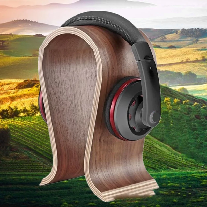 U образная стойка для хранения гарнитуры универсальная деревянная гарнитура