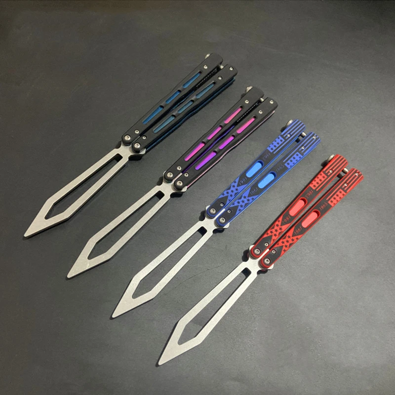 

Butterfly folding knife all steel ball bearing version bm51 butterfly knife swing training knife swing knife is not cut