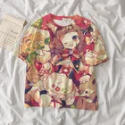 Футболка с 3D принтом для мужчин и женщин, модная Милая Повседневная Уличная одежда в стиле Харадзюку с короткими рукавами и мультипликационным принтом для девочек-подростков