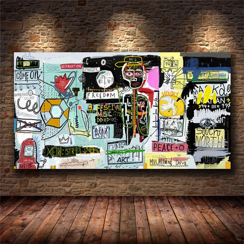 Абстрактный граффити уличное искусство вдохновляющее настенное искусство узор современный стиль культуры Холст Настенная картина для дом...