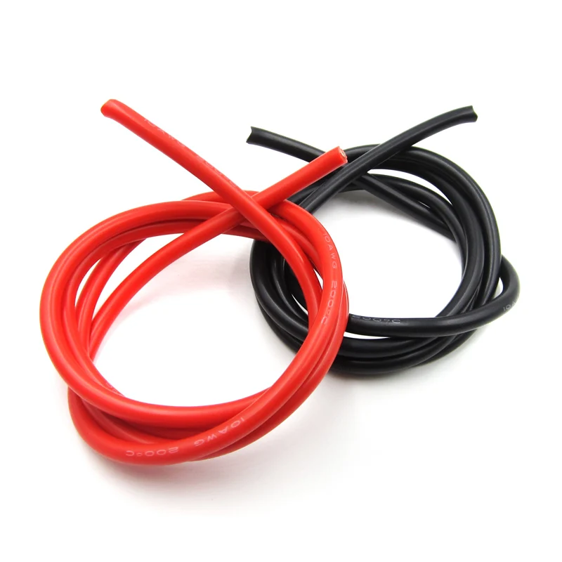 1 комплект 10 AWG Калибр провода гибкие многожильные медные кабели с силиконовой