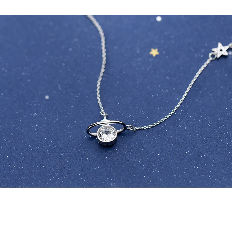 Женское Ожерелье-цепочка из серебра 925 пробы с фианитом