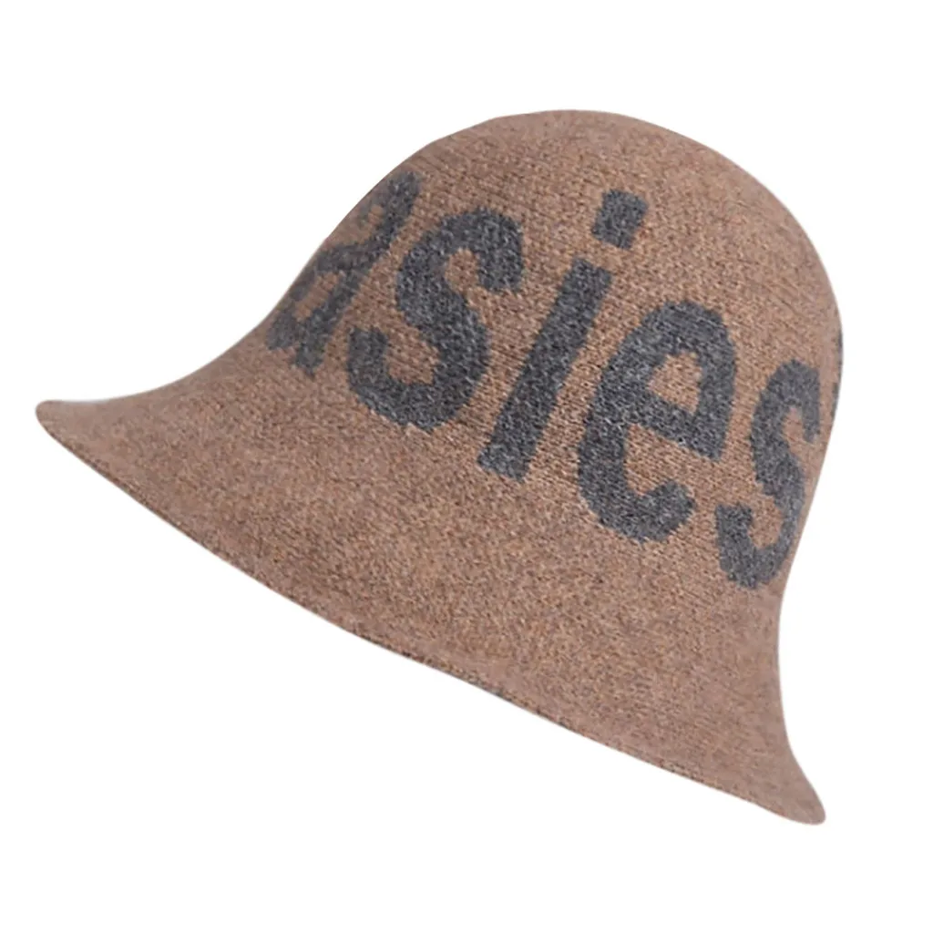 SAGACE популярная разноцветная Женская осенне зимняя шерстяная шапка с буквенным