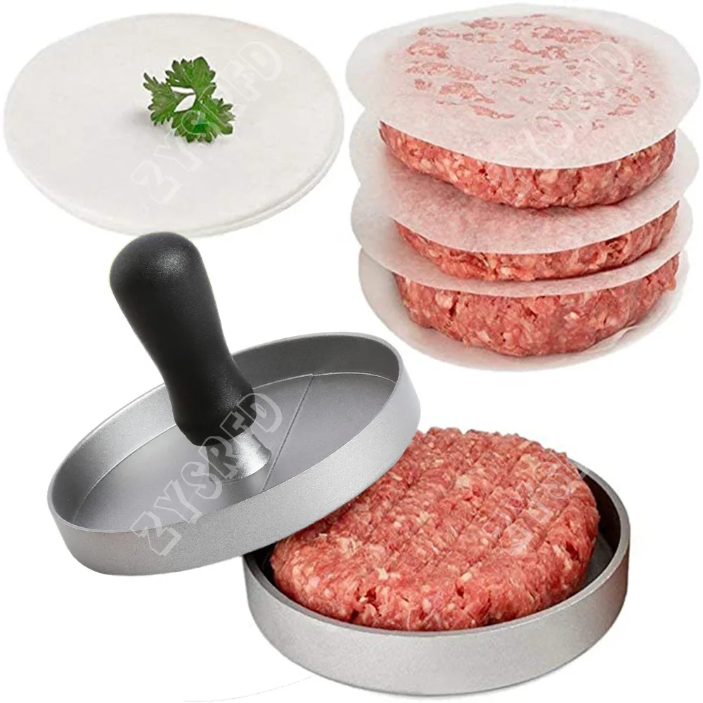 

Round Hamburger Patty Maker Aluminum Alloy Non-Stick Coating Baking Tools Grill Burger Press Patty Maker Mold Kitchen Supplies