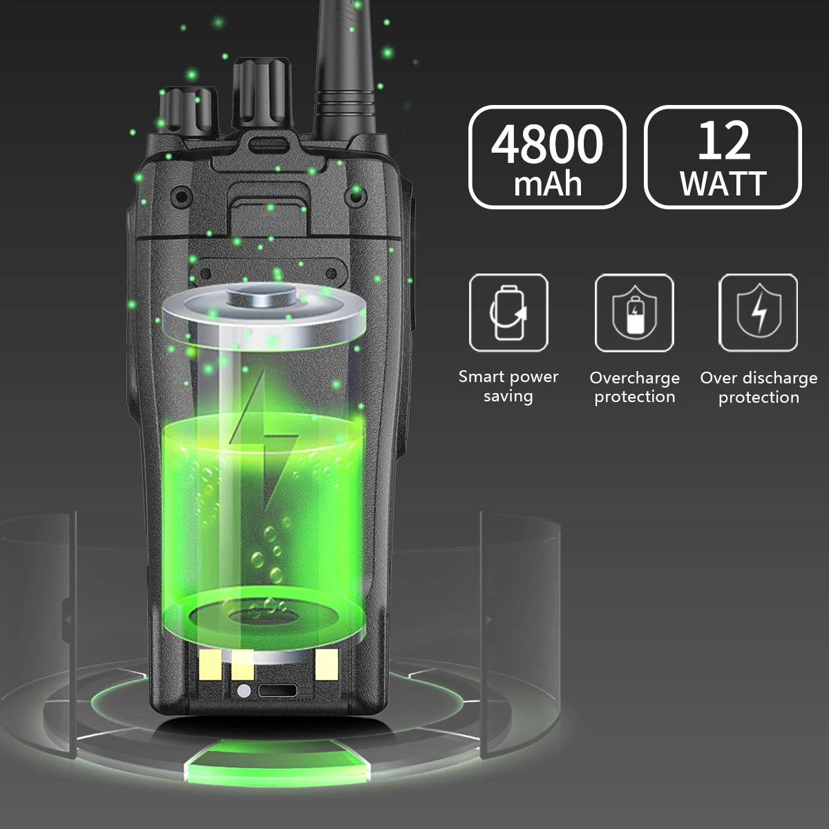 2Pcs Baofeng BF-1909 12W Powerful UHF 400-470mhz Walkie Talkie 50KM Long Distance Portable Amateur Two Way Radio for UV-5R UV-82