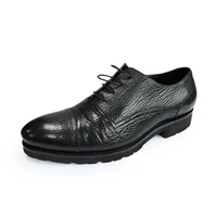 hulangzhishi genuine leather sharkskin men shoes super light pure manual leather shoes wear resisting non slip sole