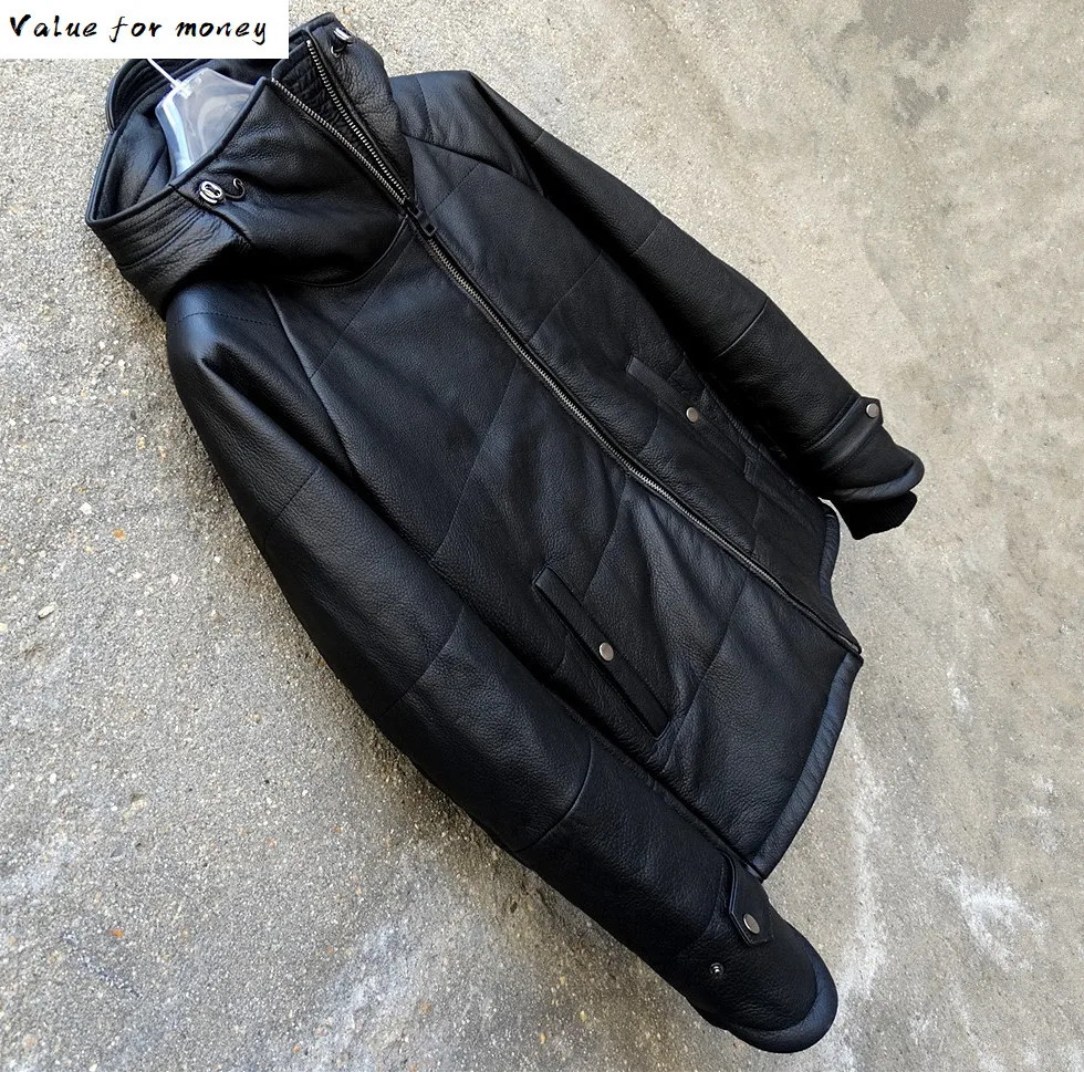 

classic shipping.fashion Free winter warm cow leather jackets,men's genuine leather jacket,thinker clothing.