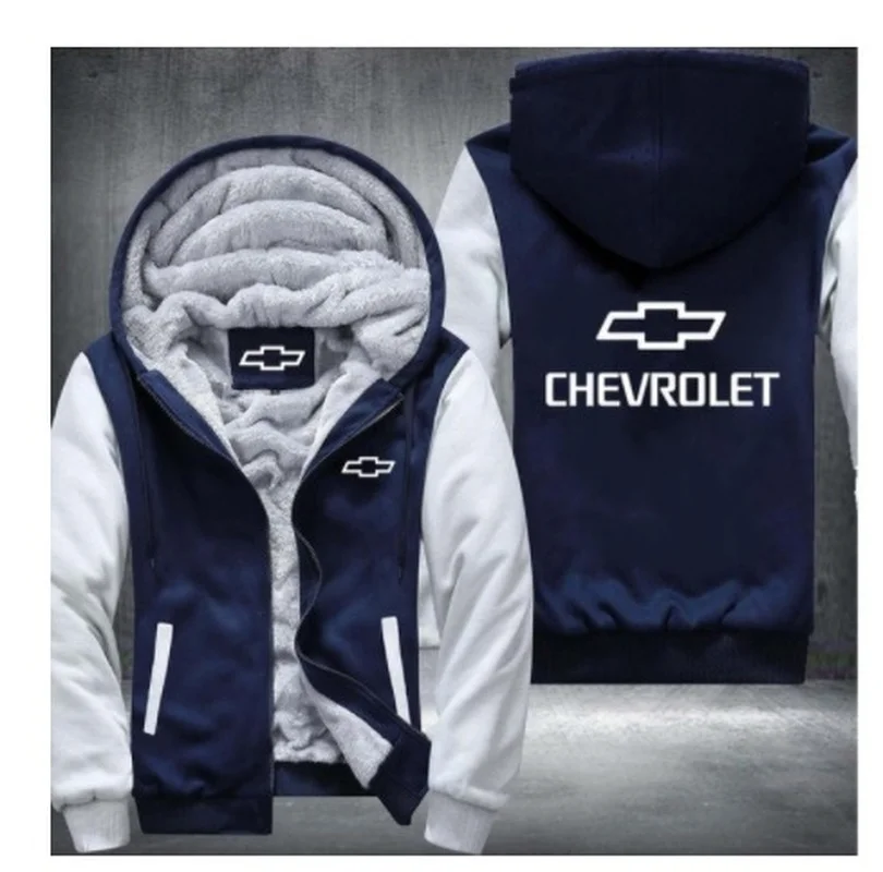 

2021New Style Man Hoodies England style Chevrolet Car LOGO Jacket Winter High Street Sweatshirts Male Thicken Leisure Trend Tops