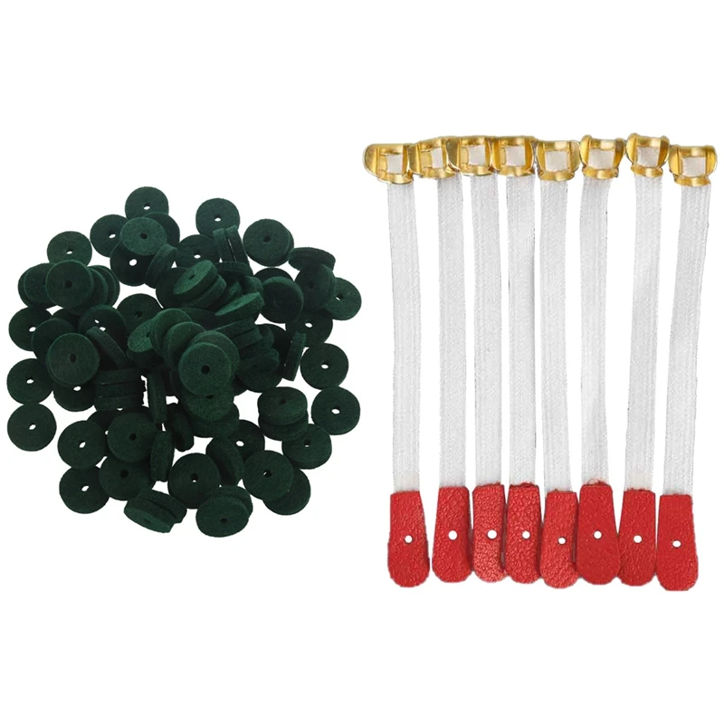 

90Pcs Piano Keyboard Washer Piano Felt Balance Rail Punchings Washers & 50 Pcs Piano Bridle Straps