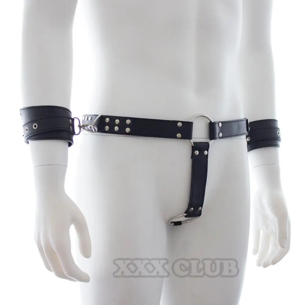 Стринги женские и мужские регулируемые с наручниками|leather chastity belt|leather chastityfor adults |