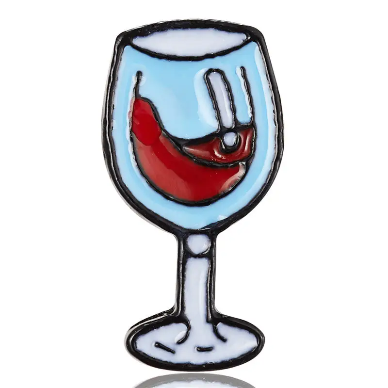 Красивая бутылка для вина чашки Броши эмалированная булавка кнопка на значке