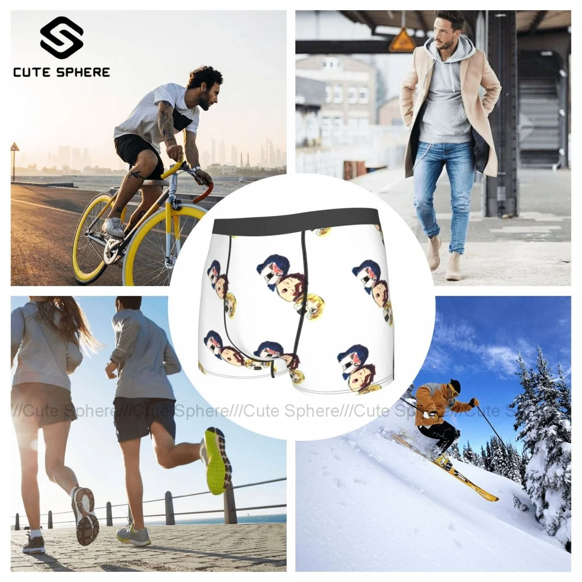 

Nezuko Underwear Custom Polyester Sublimation Trunk Trenky Men Breathable Boxer Brief