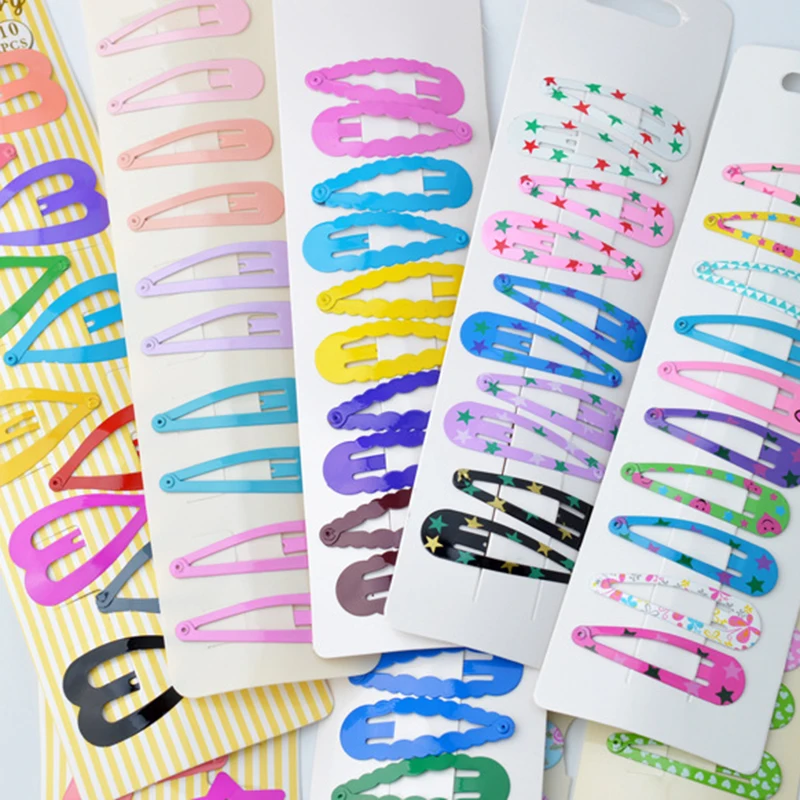 10 шт. заколки для волос девочек милые с изображением сердца и звезд аксессуары