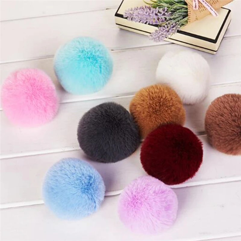 1 шт. милый большой Пушистый Плюшевый помпон 8 см для творчества мягкие помпоны