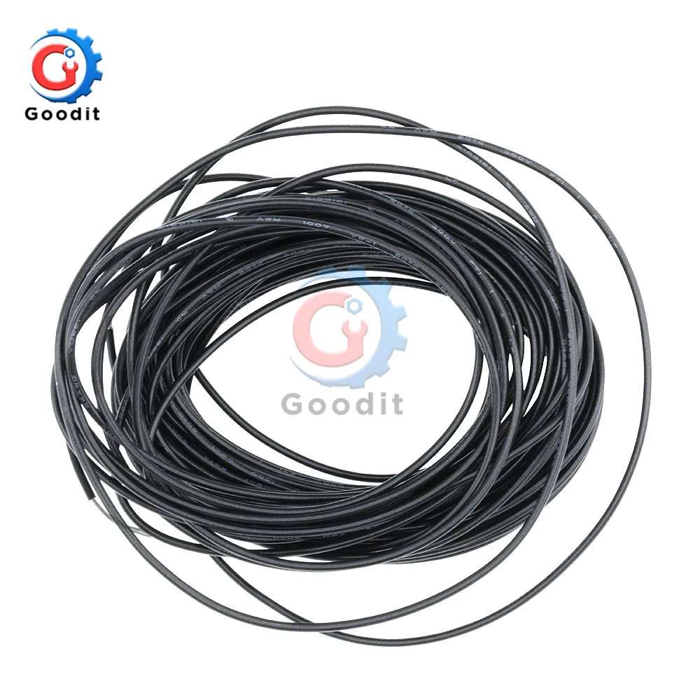 10 м 10 м UL-1007 24AWG Монтажный провод 80C/300 В шнур DIY электрический провод кабель 24 AWG 1,4 наружный диаметр изолированный ПВХ кабель