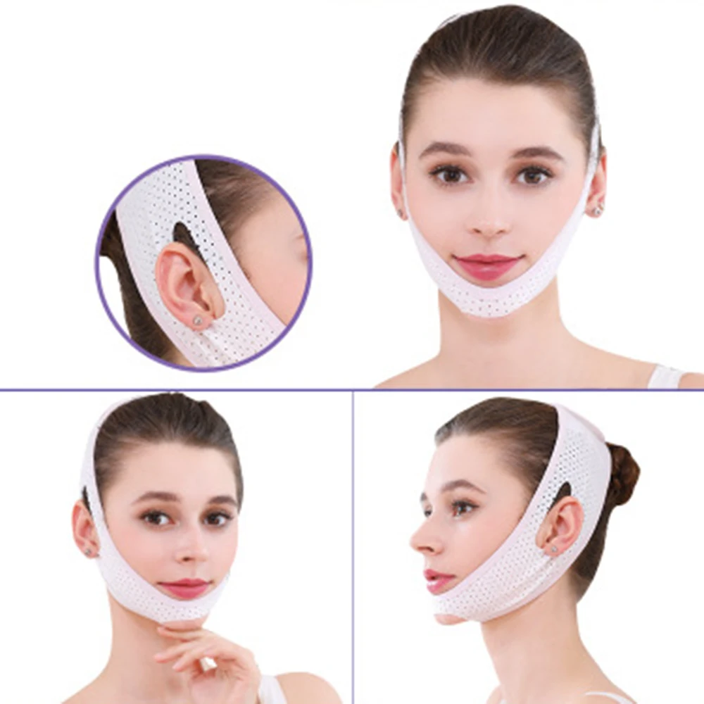 Дышащий V образный вырез подтяжка щек тонкая маска для лица снижение двойной