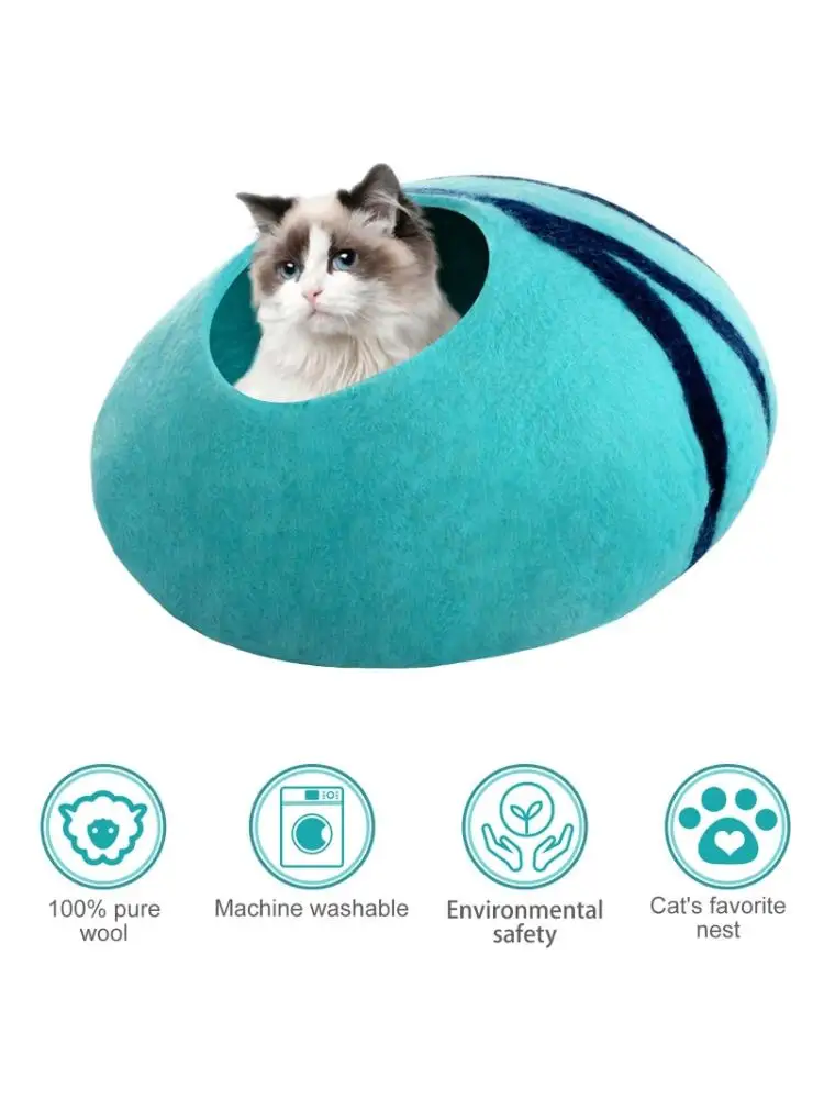

Creative Egg Shape Cat Litter Cave Bed Soft Cotton Cushion Design Stable Warm 91AD