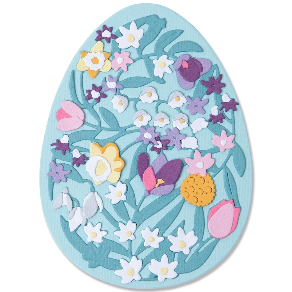 

2022 new and complicated flower Easter egg metal die-cutting diy scrapbook material album decoration carving card craft mold