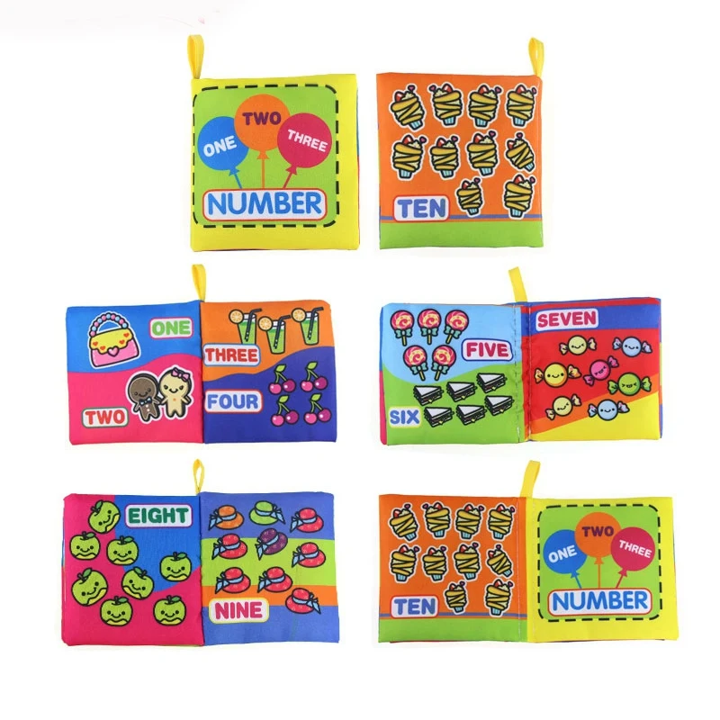 

6Pcs Cognition Newborn Infant Soft Fabric Cloth Books Rustle Sound Baby Early Learning Education Toys for Kids