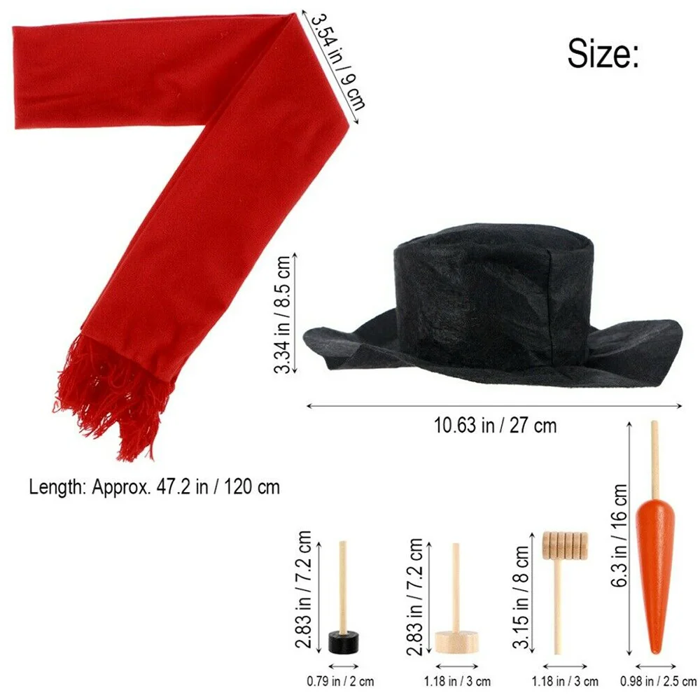 

Christmas Snowman Dress Up Accessories Set Xmas DIY Snowmen Toy Family Outdoor Decoration Suppleis