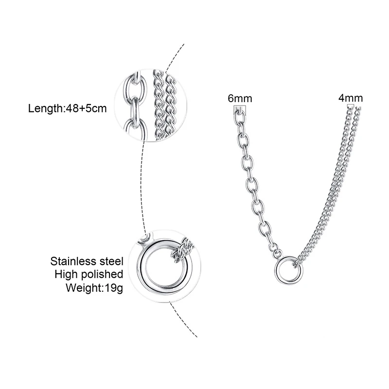 

Minimalist Multi-Layer Choker Necklace for Women Curb Cuban Rectangle Oval Links Chain Chic Street Gifts Jewelry for Her