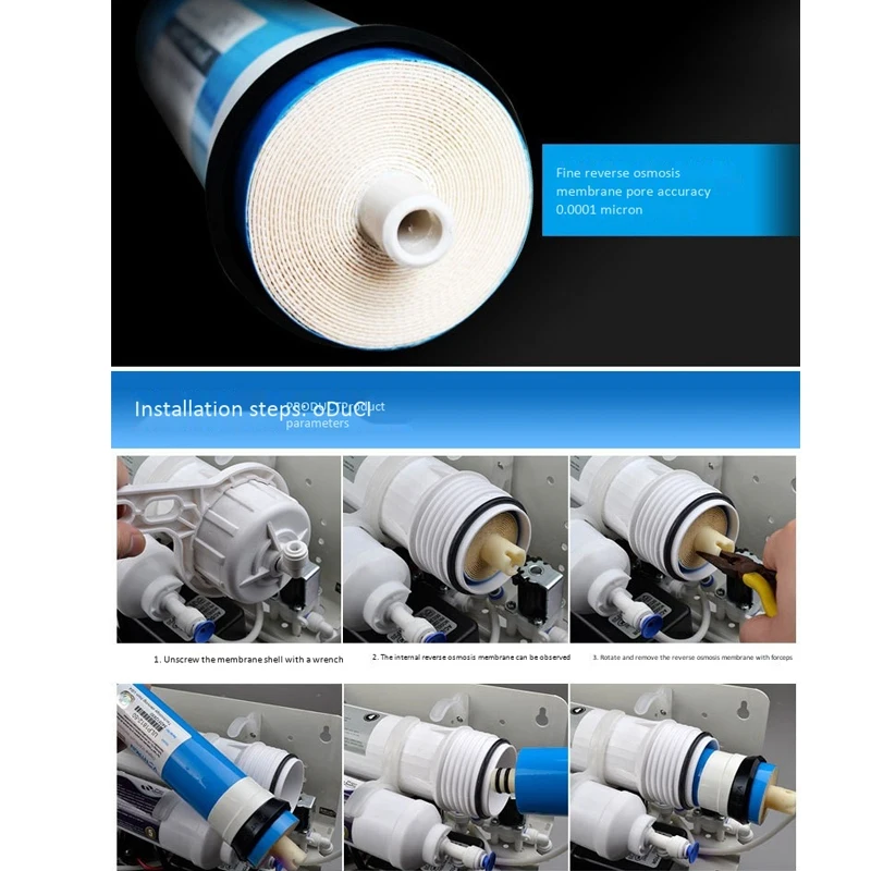 

125G RO Membrane Water Purifier Filter , Household Kitchen Reverse Osmosis Membrane Replacement Filter