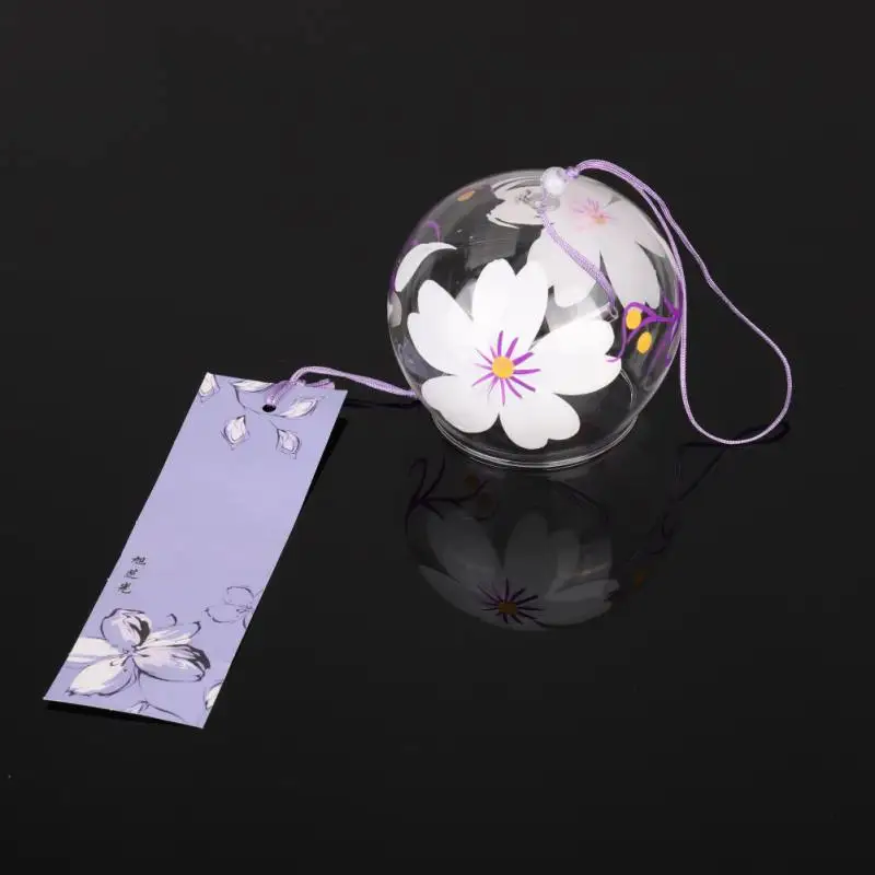 

Handpaint Sakura Glass Wind Chimes Wind Japan Style Bells Hanging Decoration Home Garden Office Crafts Hanging #