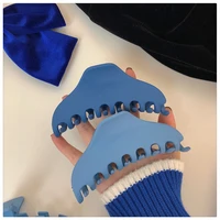 geometric blue matte solid large hair claws elegant hairpins for women girls barrette plastic headwear hair accessories