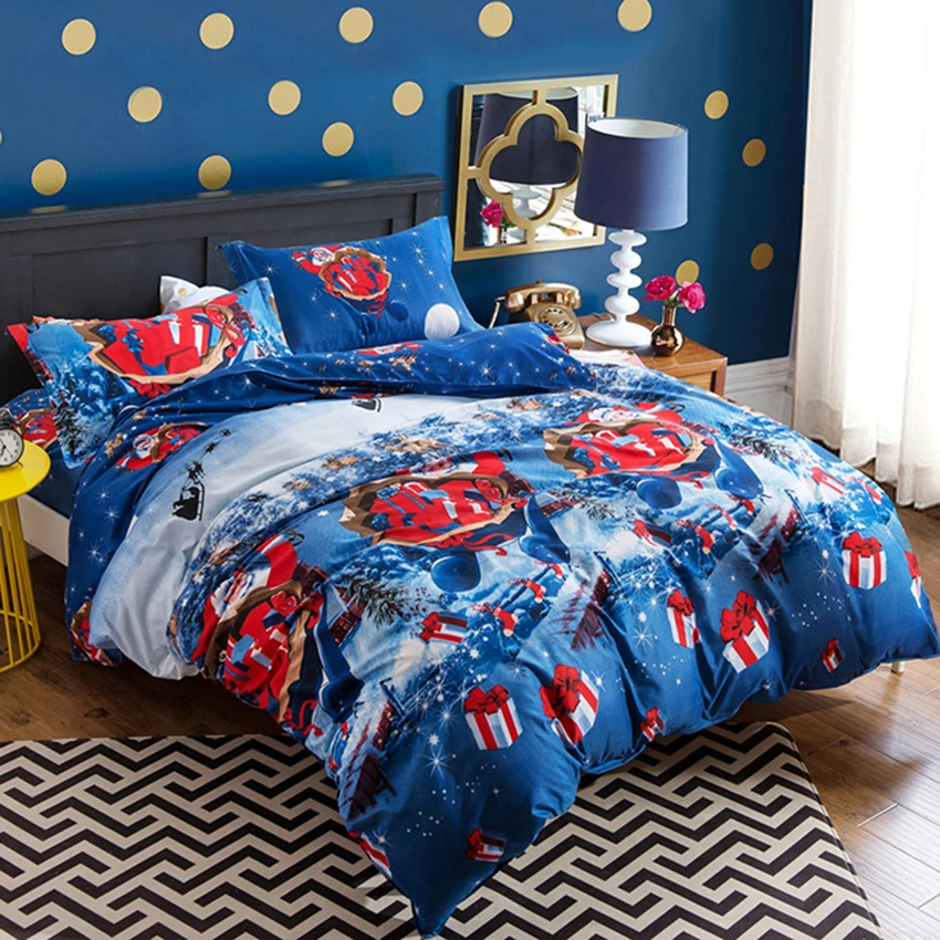 Рождественский домашний текстиль хлопковый комплект постельного белья из