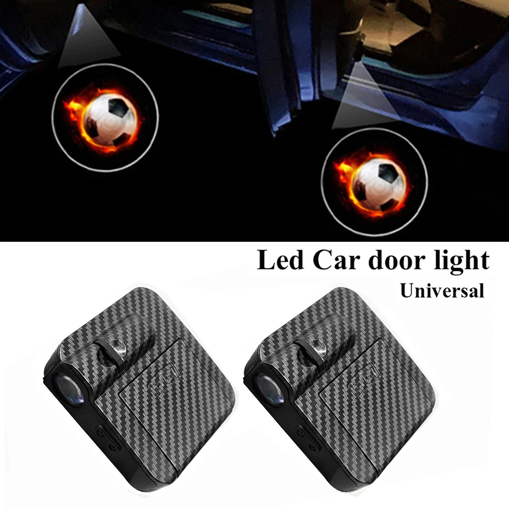 

Universal Wireless Car Door Lights Logo Projector Welcome Lamp Carbon Fiber HD Emblem Decorative Lamp Ghost Shadow Night Light