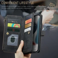 wallet flip cover card slot leather for iphone 13 pro max mini case magnetic removable shockproof phone case luxury coque fundas