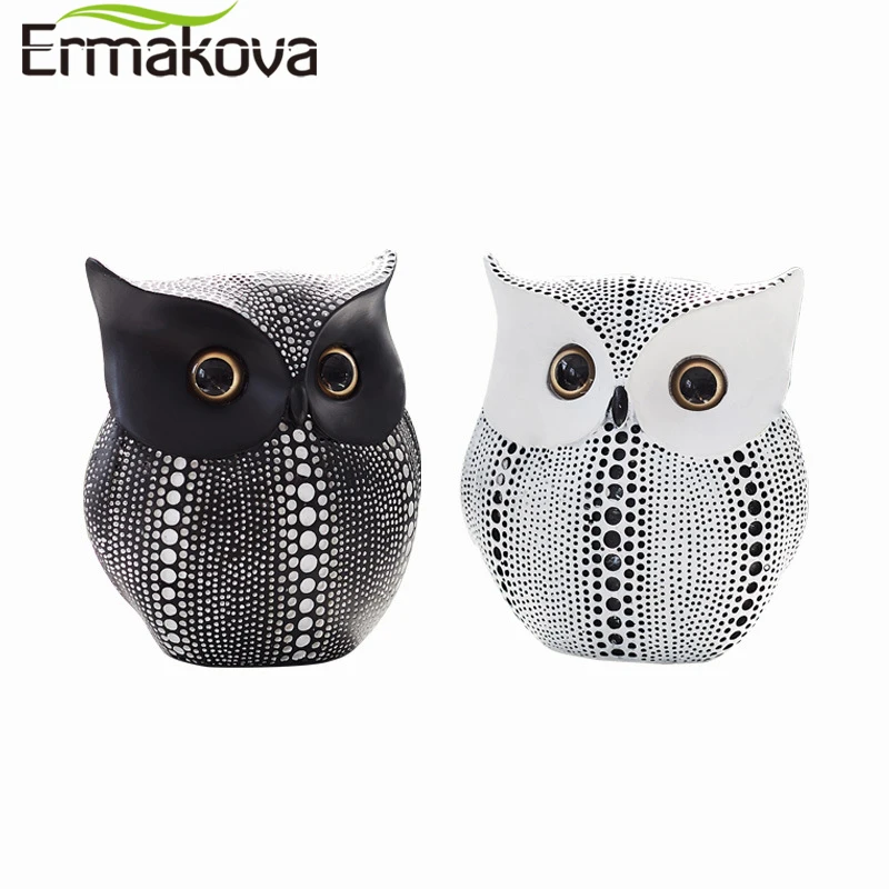 ERMAKOVA – Statue de hibou en résine, Sculpture animale, Style nordique minimaliste, artisanat, décoration pour la maison et le bureau, cadeau