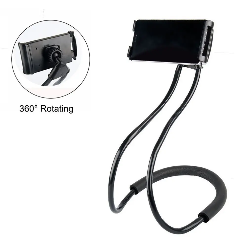 mobile phone holder hanging neck lazy cellphone mount accessories adjustable 360 degree phones holder stand for iphone huawei free global shipping