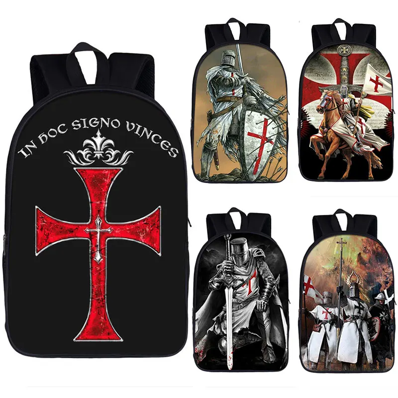 

Anime Knights Templar Backpack Kids School Book Bag Cross Men Women Travel Storage Bag Computer Bag