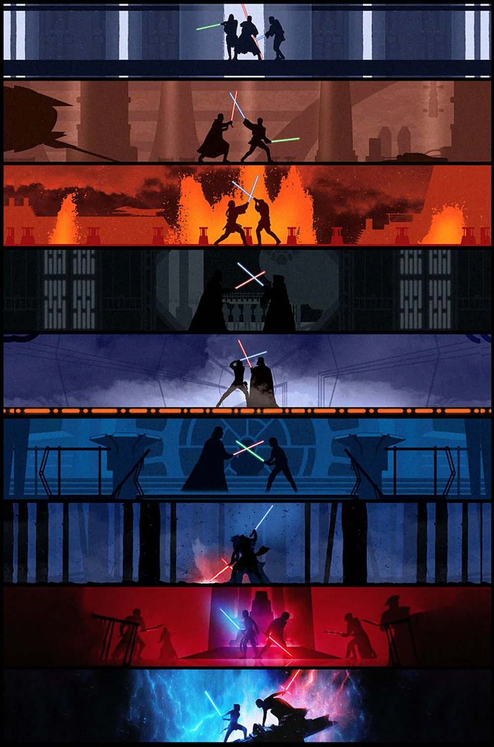 Печать на заказ искусство холсте стене Звездные войны сражения Плакат стикер