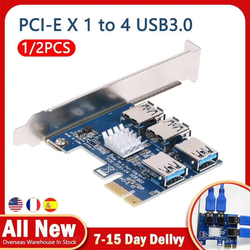 

PCIe 1-4 PCI express 16X Слоты Райзер карта PCI-E 1X к внешнему 4 PCI-e слот адаптер PCIe множитель карты для майнинга биткоинов