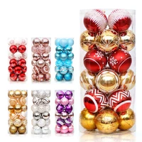 24pcsbox christmas painted ball set christmas tree ornaments hanging tree pendants gold pink champagne red home xmas decor
