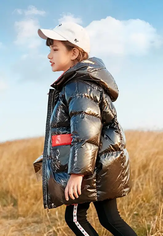 

Winter Down Jackets For Girls Thickening White Duck Down Hood Snowsuit Children's Windproof Down Coats Outerwear Clothing