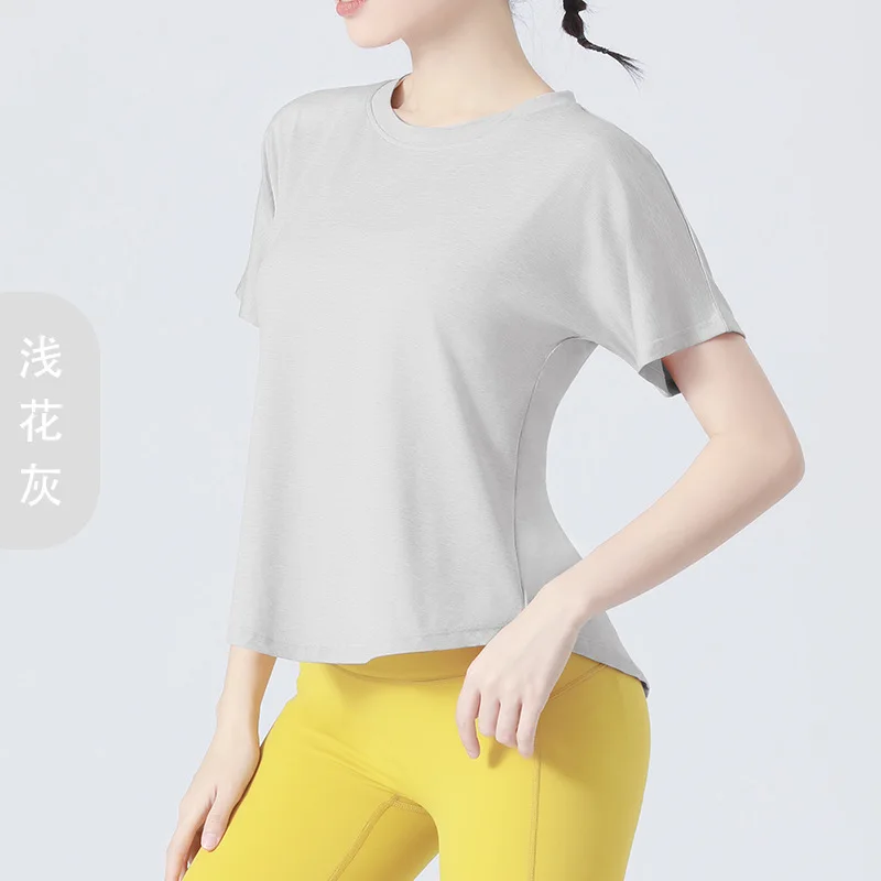 

Yoga suit female summer loose naked feeling breathable leisure sportswear gym morning running short-sleeved T-shirt