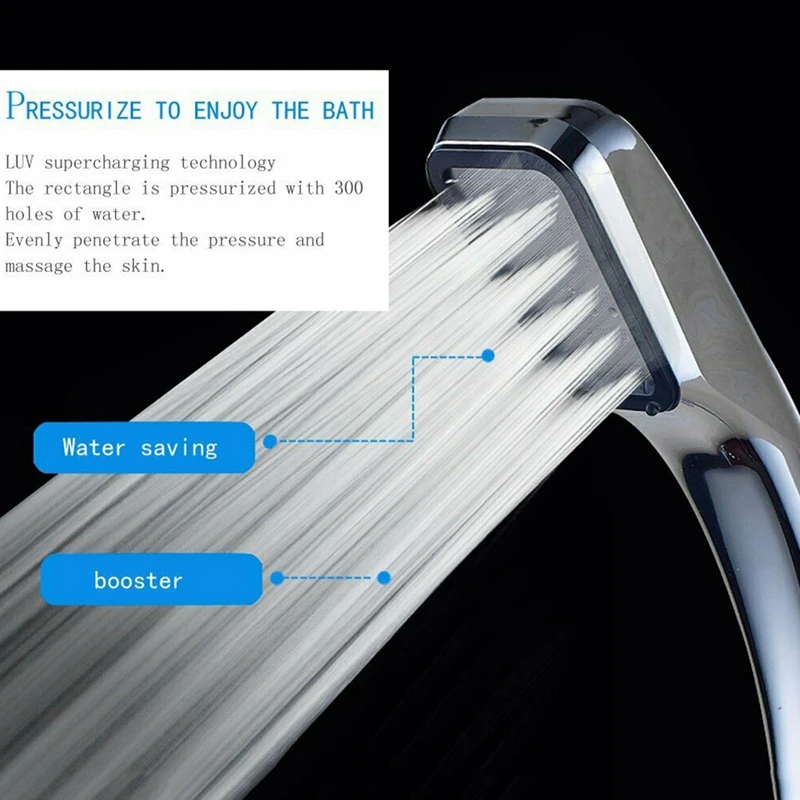 

300 Holes High Pressure Rainfall Shower Head Handheld Water Saving Bath Sprayer Hole Shower Set