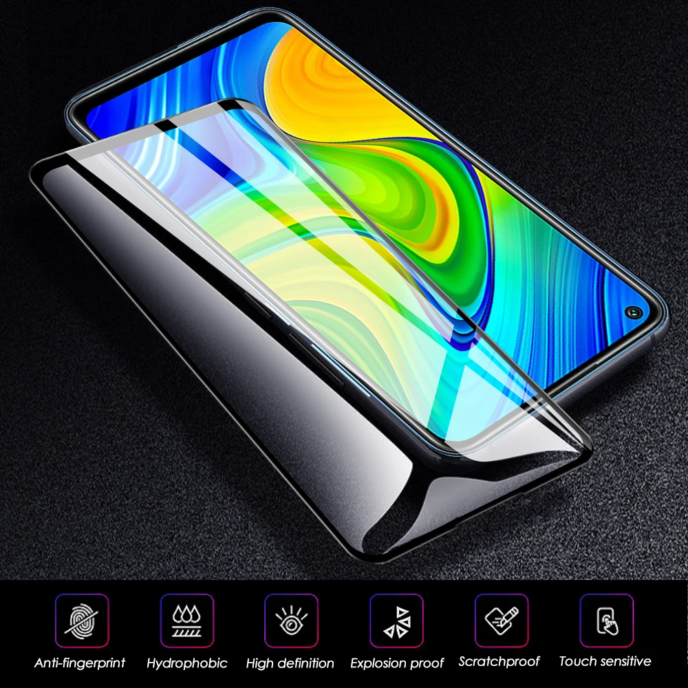 2pcs 9D protective glass For redmi note 9s glass for xiaomi redmi note 9s 9 10 pro POCO X3 M3 M4 Pro x3 F3 gt note 9s 9Pro glass