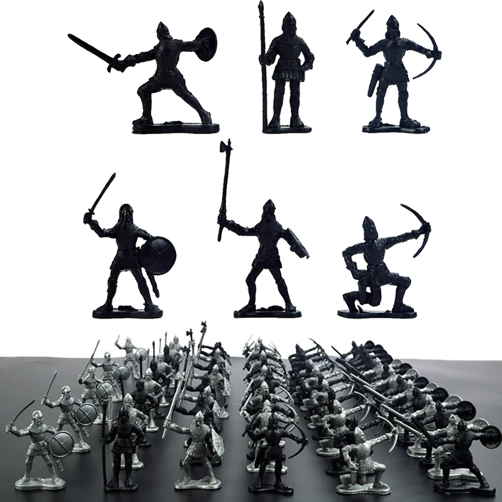 60 шт./компл. имитация военных фигурок модель статическая Детская игрушка Рыцарь