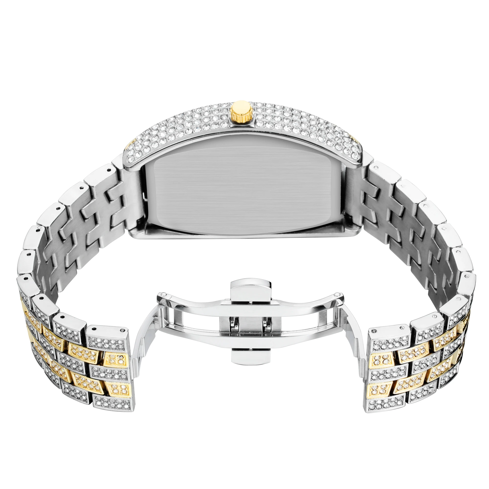 

Gold Iced Out Mens Watches Top Brand Luxury Square Hip Hop Watch Men Diamond Steel Clock Reloj Hombre Relogio Masculino Montre