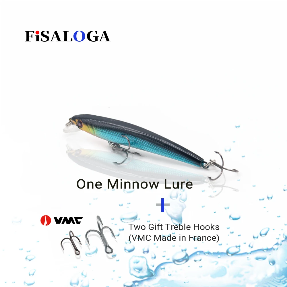 Рыболовная приманка FiSALOGA на щуку медленно танцующий 80 мм тонкий тонущий воблер