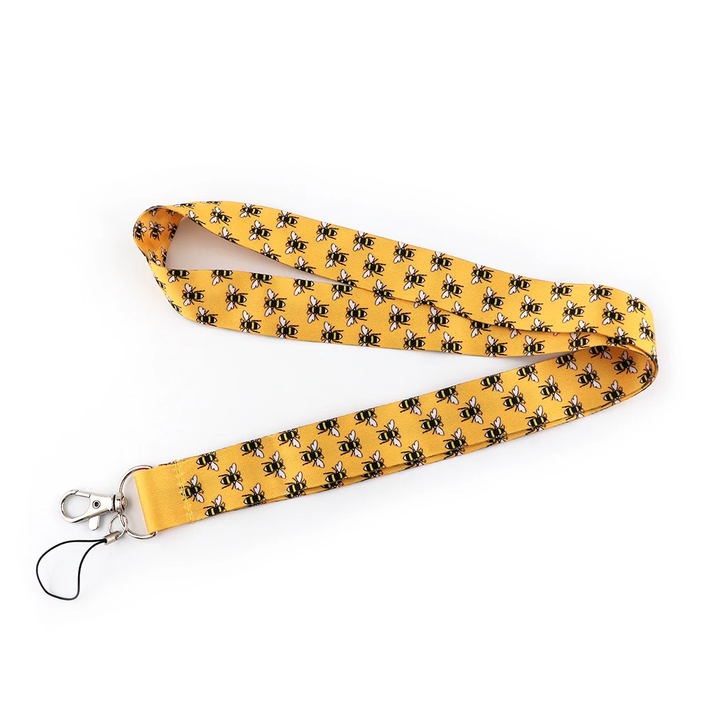 

JF0282 Bee Cute Lanyard For Key Mobile Phone Hanging Rope Keychain USB ID Card Badge Holder Keychain DIY Lanyards