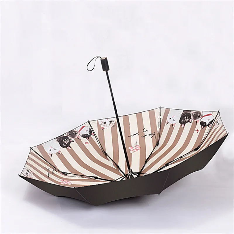 Модный Полосатый Зонт с защитой от ультрафиолета для кошек ветрозащитные