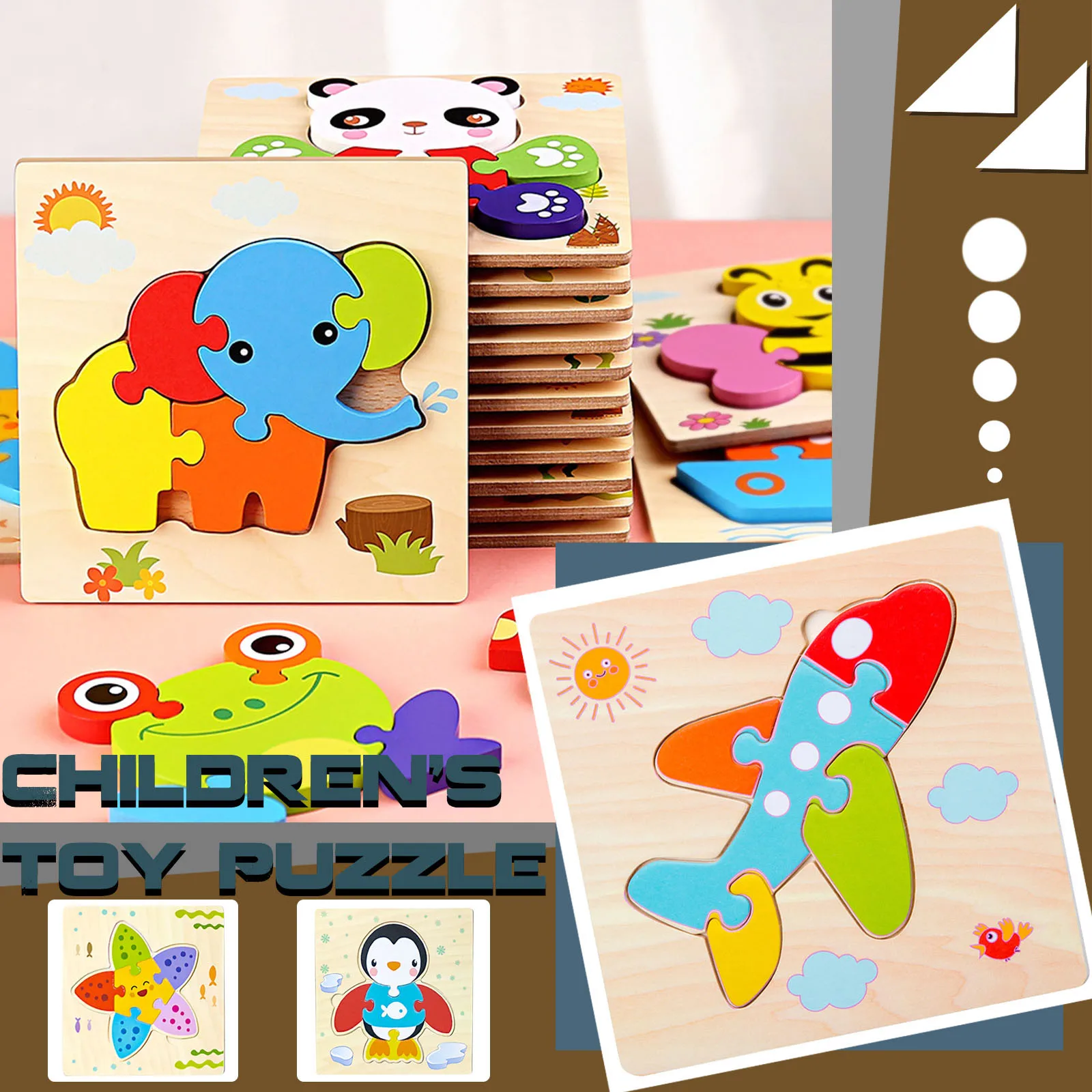 

Детские игрушки, Деревянный 3d пазл, Обучающие Мультяшные животные, интеллектуальные головоломки, игрушки для детей, Обучающие