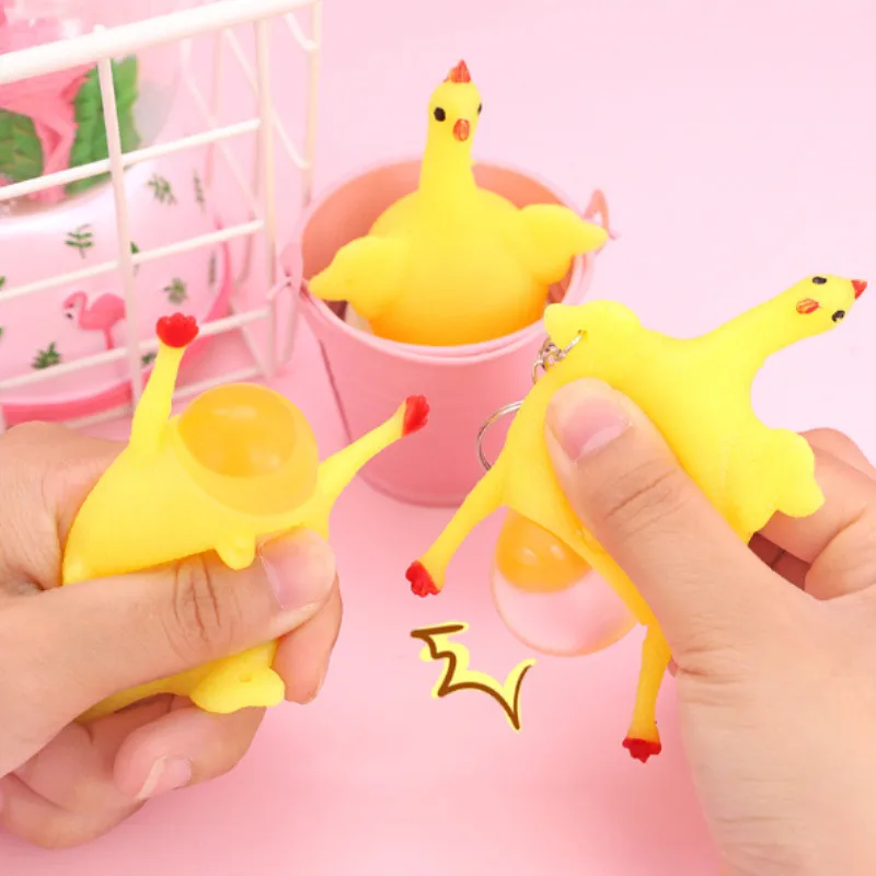 

Fingertip Toys Pinch Music Children's Toys Christmas Gift Lovely Laying Chick Keychain Pendant Decompression Toys