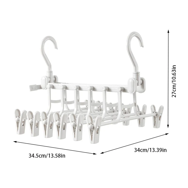 Multi-Function Magic Drying Pants Holder Rack Clothing Wardrobe Store Folding Double Hook Windproof Clothes Hanger | Дом и сад