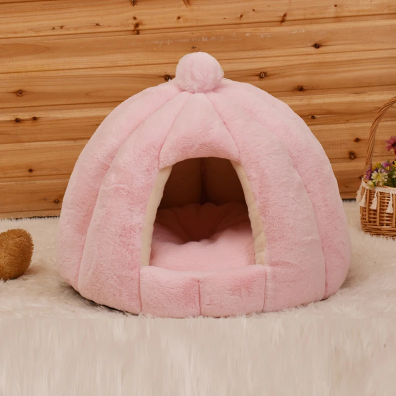 Pink Pet Cat Cave палатка дом Питомник зимняя одежда для собак гнездо складной спальный шезлонг коврик щенок высокого качества корзина маленькая собака кошка кровать - Цвет: Pink